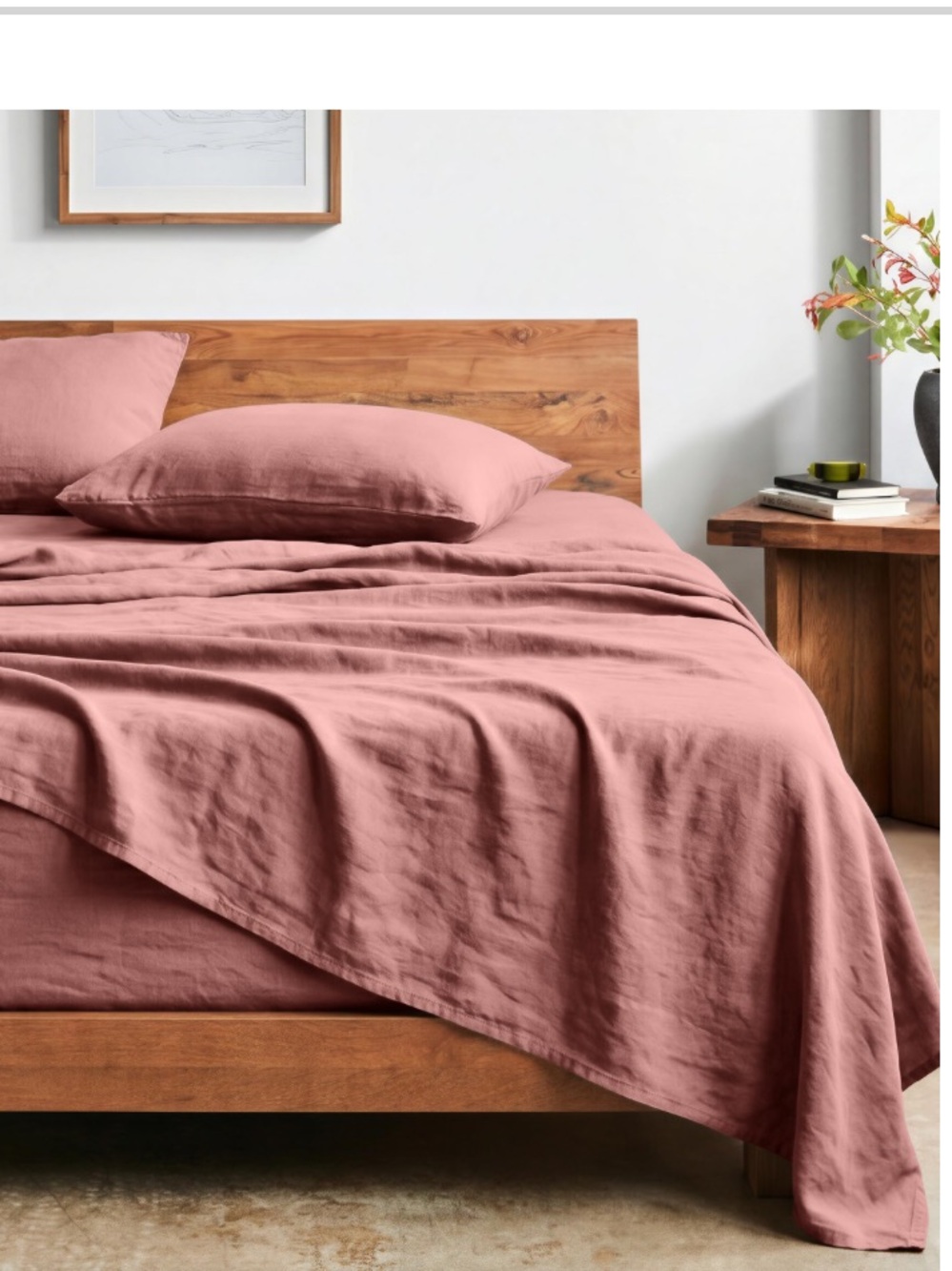TWIN XL Sheet Set 100% Washed Microfiber - DUSTY ROSE - Picture 7 of 9
